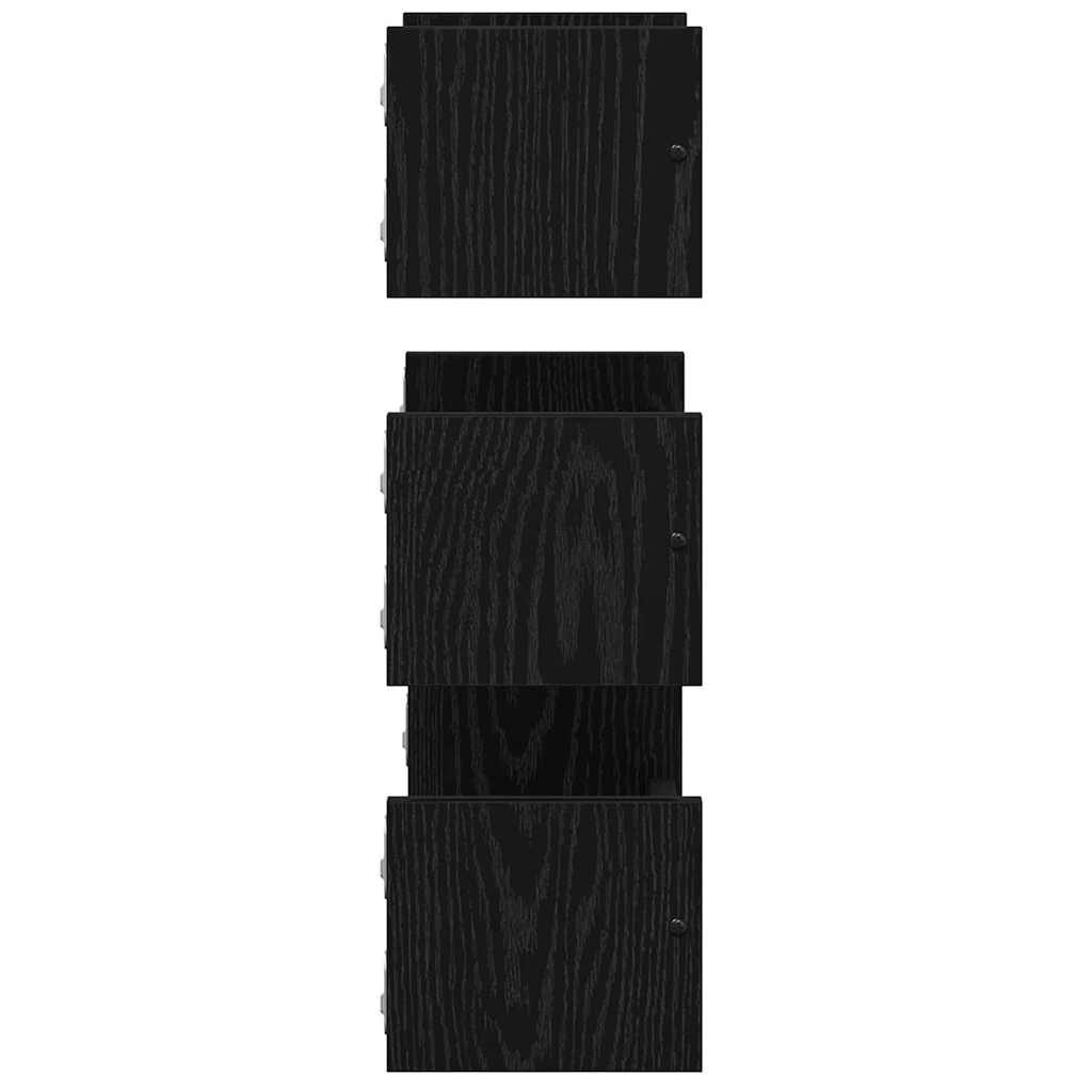 Wall Shelf Set with Shelf 3 pcs Black Oak Look 40x16x14 cm