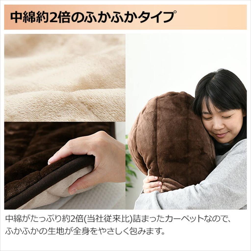 Clean the Air Washable Anywhere Carpet 180 X 80 Cm Flannel Finish Washable Comes with Controller and Room Temperature Sensor Brown [Yamazen]