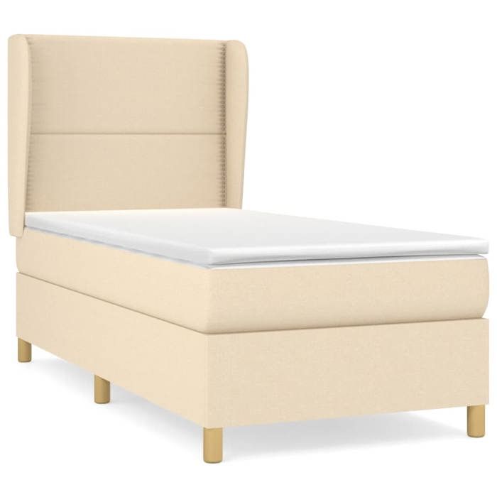 Maison Exclusive - Sommier à lattes de lit et matelas Crème 90x190 cm Tissu
