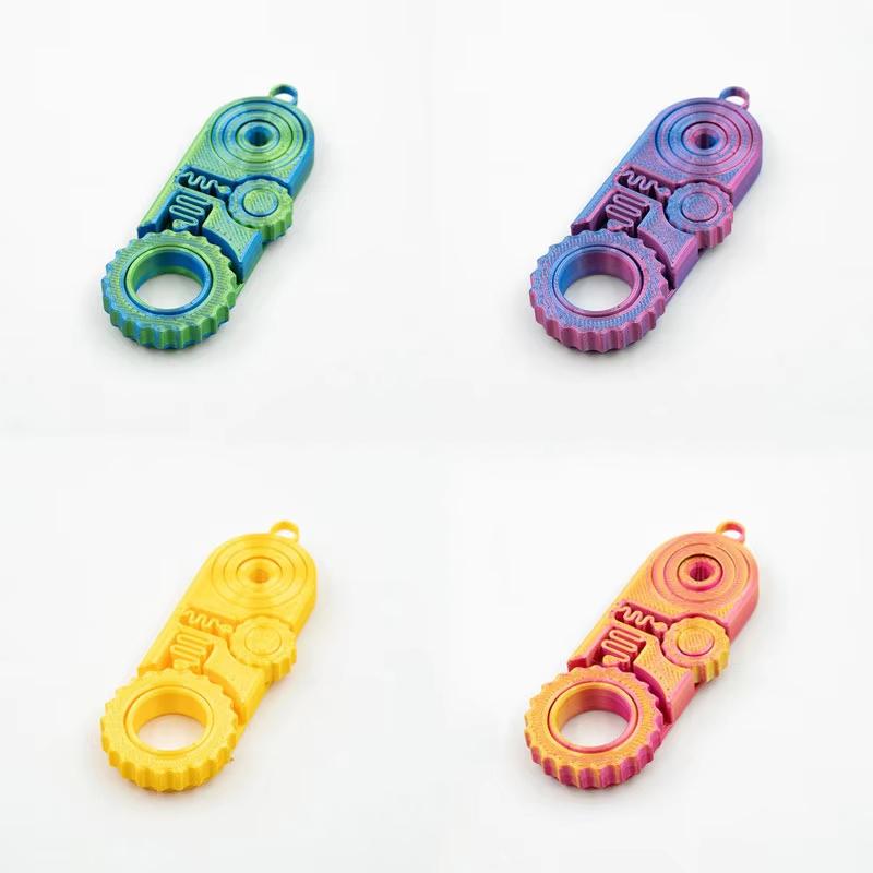 3D Printed Gear Rotation EDC Fidget Toy 3-in-1 Stress Relief Hanging Pendant Ideal Gift for Fidgeters