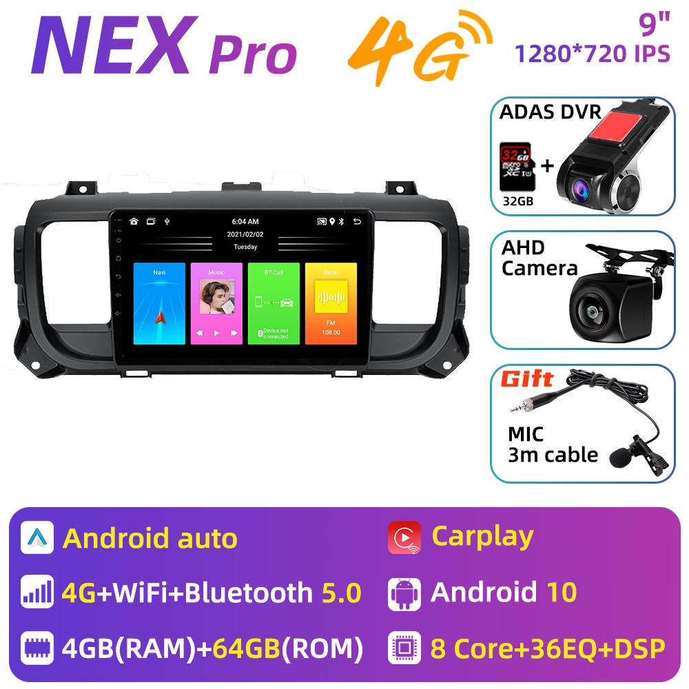 Автомобильное радио для Peugeot Expert 3 Citroen Jumpy 3 SpaceTourer 2016 - 2021 2Din Android Автомобильный мультимедийный проигрыватель CarPlay GPS-навигация