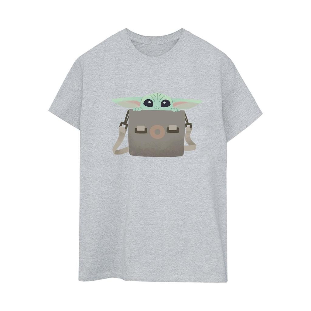 Star Wars Womens/Ladies The Mandalorian Grogu Luggage Cotton Boyfriend T-Shirt
