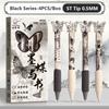 4PCS/Set Butterfly Patch Neutral Pen Soft Grip Writing Tools High Quality Signature Pen  Gift
