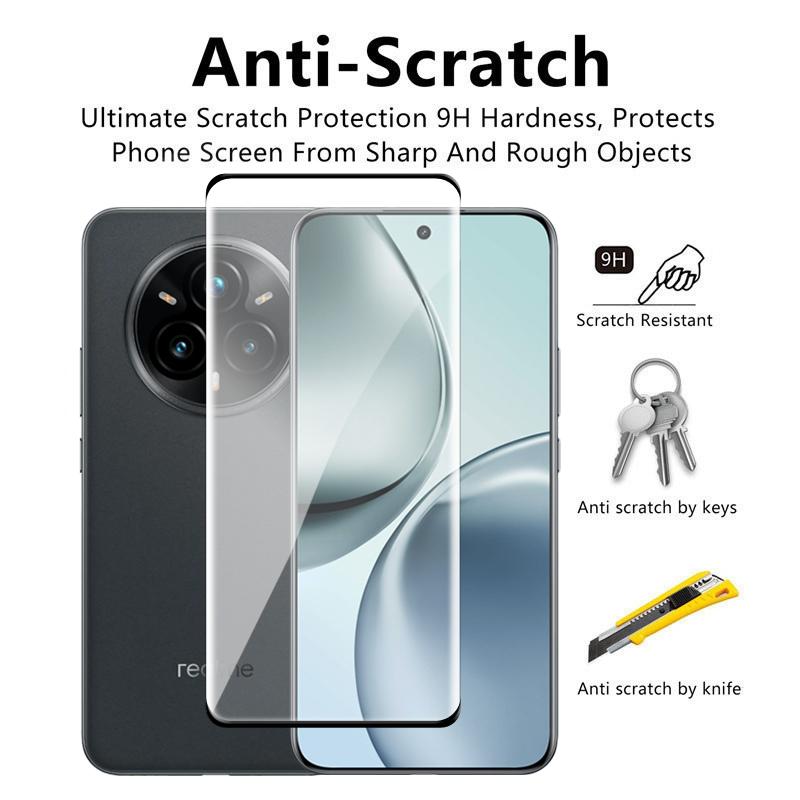 4 шт. [2+2 шт.] HD Прозрачный Для Realme 14 Pro+ Realme 14 Pro 5G Стекло Изогнутый край Защитная пленка для экрана Закаленное стекло Для Realme 14 Pro Plus Пленка для объектива