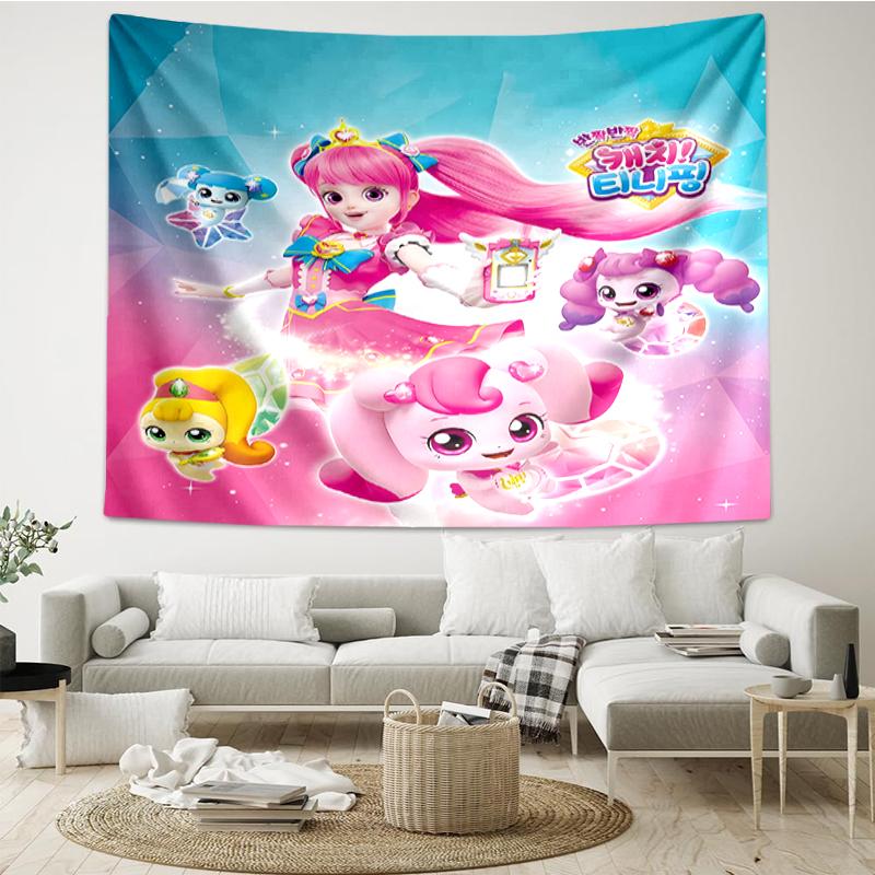 Twinkle-Catch-Teenieping Print Tapestry, Backdrop, Easy Setup, Ideal for Bedroom, Office & Living Room, with Aesthetic Wall Hanging Decor.