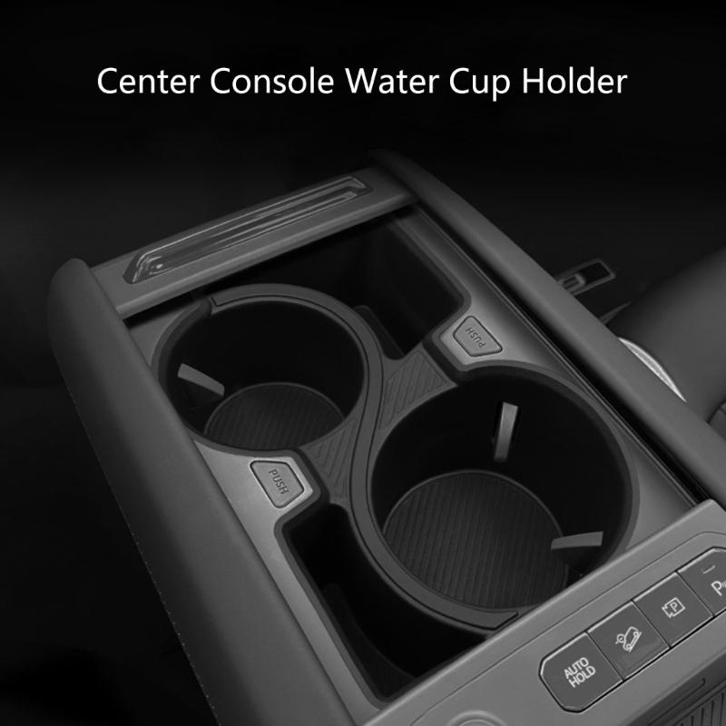 Обновления Амортизирующий Вставка Подстаканника для Автомобиля Не Скользит Органайзеры Лоток для Хранения на Консоль для Моделей Автомобилей EV9 2024 2025