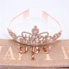 Fashion Crown with Letters Happy Birthday Crown Headband Crystal Headdress Hair Accessories Party Supplies