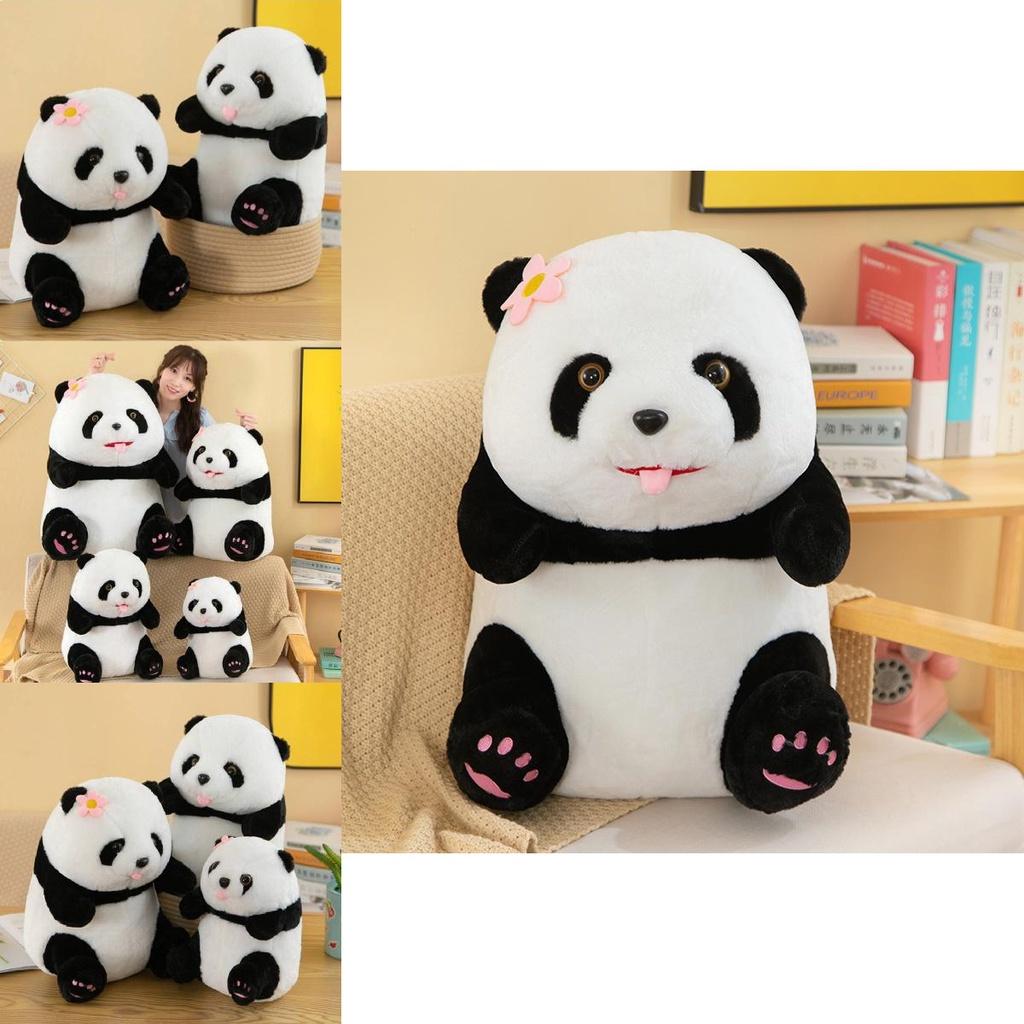 Adorable Panda Stuffed Animal Short Plush High-quality Pp Cotton Filling 35cm Height