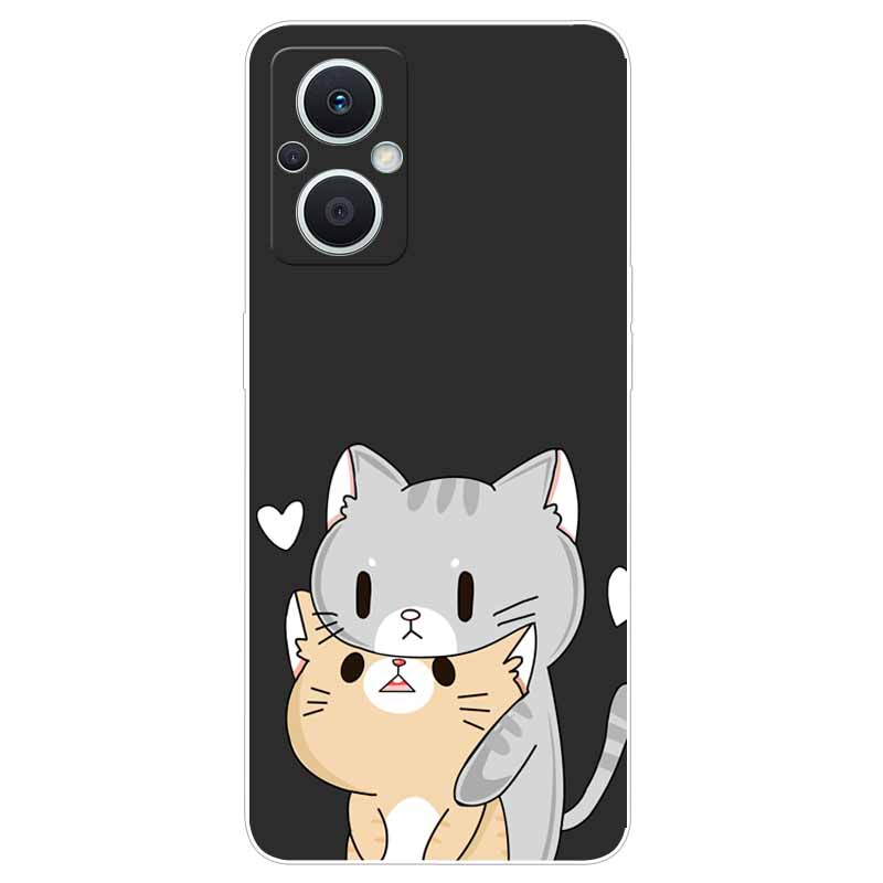 Мягкий чехол для Reno8 Lite Чехол с принтом ТПУ Силиконовый Прозрачный Funda Чехлы для OPPO Reno 8 Lite 5G Чехол Reno8Lite Тонкий Пейзаж Кошка