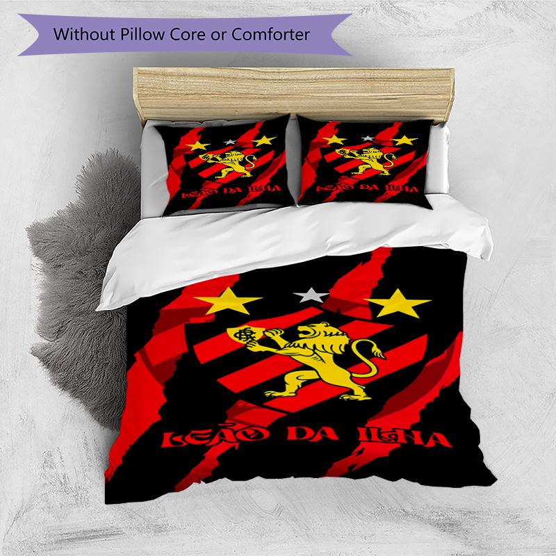 Sport Club Football Crest Printed Pattern Duvet Cover Set – includes 1 duvet cover and 2 matching pillowcases Bedroom decor Christmas gifts