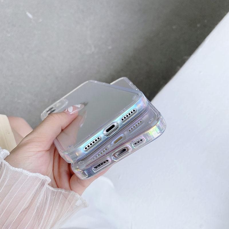 Роскошный чехол для телефона с радужным лазером для Iphone 13 Pro Max 11 12 Pro Max Mini X Xs Max Xr 7 8 Plus, прозрачный противоударный мягкий чехол Aurora