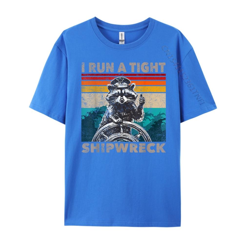 I Run A Tight Shipwreck Funny Raccoon Captain Vintage Cute Oversized T Shirt Mens Gifts