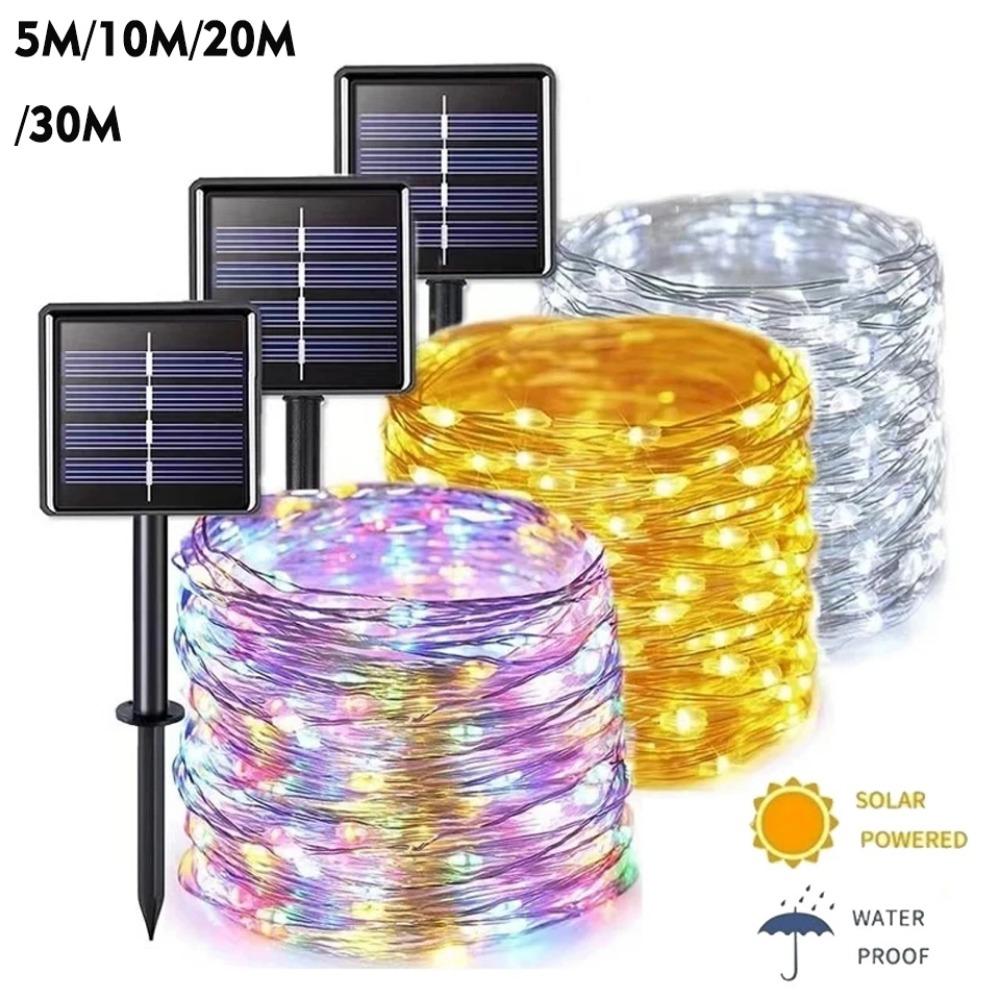 30 м/20/10/5 м Солнечная Водонепроницаемая светодиодная лента уличная гирлянда-лампа садовая фея гирлянда Рождественский декор атмосферный свет