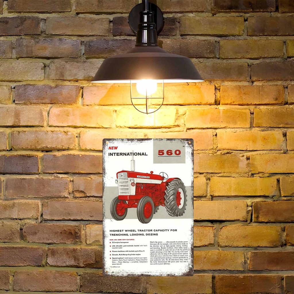 Мультяшная иллюстрация трактора, тянущего телегу с тыквами, винтажная металлическая настенная табличка, декор, постеры, рамки, гараж, гостиная