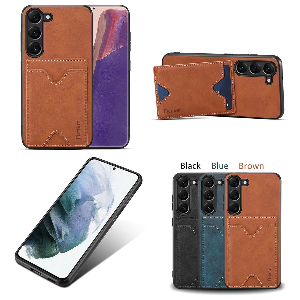 Business Retro Card Wallet Bracket Leather Case For Samsung Galaxy S25 S24 S23 Plus Ultra FE A16 A55 A35 A15 A25 A24 A34 Cover