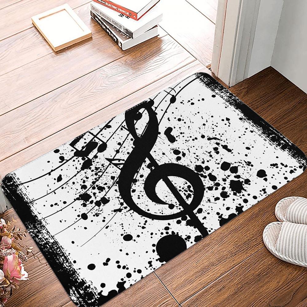 Music Guitar Print Doormat Anti-slip Area Rug for Living Room Bedroom Sofa Doormat Kids Floor Carpet Decor