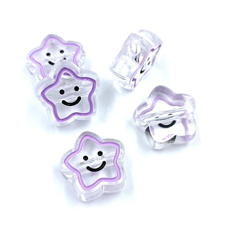 5 шт. 19 мм акриловые капельницы масла прозрачные пентаграммы смайлик бусины DIY ручной работы ожерелье из бисера веревка аксессуары для волос