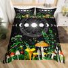 Mushroom Pattern Duvet Set 3D Digital Printing Set Wild Plant Bedding Set