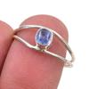 Натуральный кианит, драгоценный камень, ручная работа, серебро 925 пробы, ювелирное кольцо, размер 7.5 v5D35