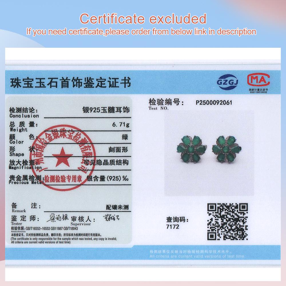 Gorgeous and Elegant Natural Green Agate Gemstones Flower Design Earrings 925 Sterling Silver Jewelry for Women Valentines Gift