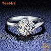 Tancise Classic 925 Sterling Silver  Moissanite Ring Ladies Jewelry Wedding Promise Party Gift