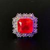 Red Corundum Zircon Ring Shiny AAA High-quality Boutique Jewelry To Attend Wedding Party Events Anniversary Gifts