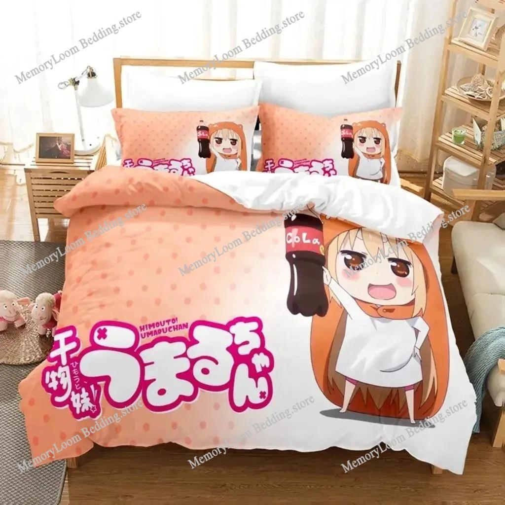 Anime Character Cute Himouto! Umaru-chan Bedding Set Full/Queen/King Size Duvet Cover Pillowcase Kids Adult Soft Home Textile