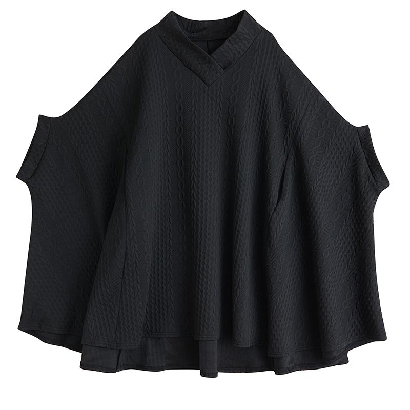 DIMANAF 2025 Осень Зима Большой Размер Рубашка Платье Женщины Длинный Рукав Винтаж Леди Свободный Топы Пуловер Черный