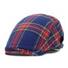2022 British Retro Plaid Beret for Men & Women - Spring/Autumn Casual Cotton Duckbill Hat with Curved Brim