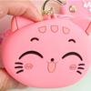Doll Silicone Cat Coin Bag Kawaii Earphone Bag Sweet Coin Purse Keychain  Kids
