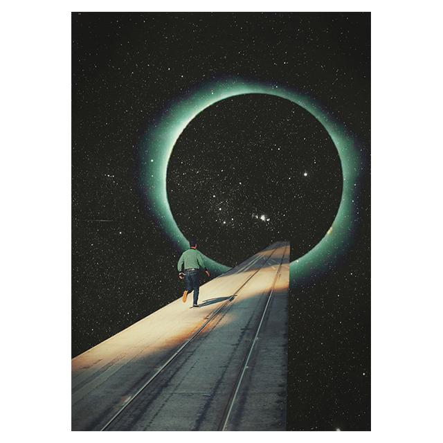 Научная фантастика Космический коллаж Романтические городские принты Постер Холст Картина Современное настенное искусство Картина Гостиная Спальня Домашний декор