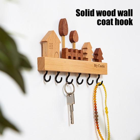 Настенный стеллаж для хранения вещей Крючок для ключей Гладкий край Без заусенцев Простая установка Вход