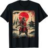 Самурай Бигфут Японский НЛО Винтажная Графика Искусство Укиё-э Футболка