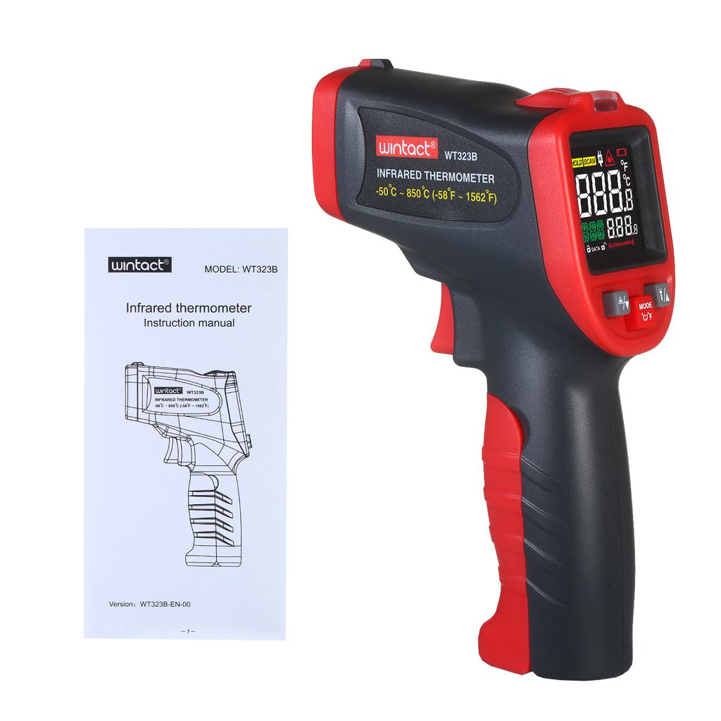 Wintact -50 по Цельсию ~ 850 по Цельсию Инфракрасный термометр Профессиональный промышленный термометр с типом K