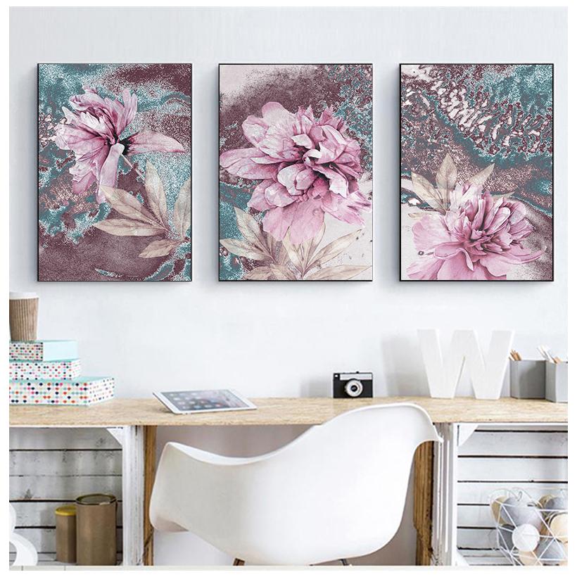 Абстрактная живопись, постер с цветами, скандинавские украшения, плакаты и принты, настенные художественные цветы для дома, декоративные фотографии без рамы