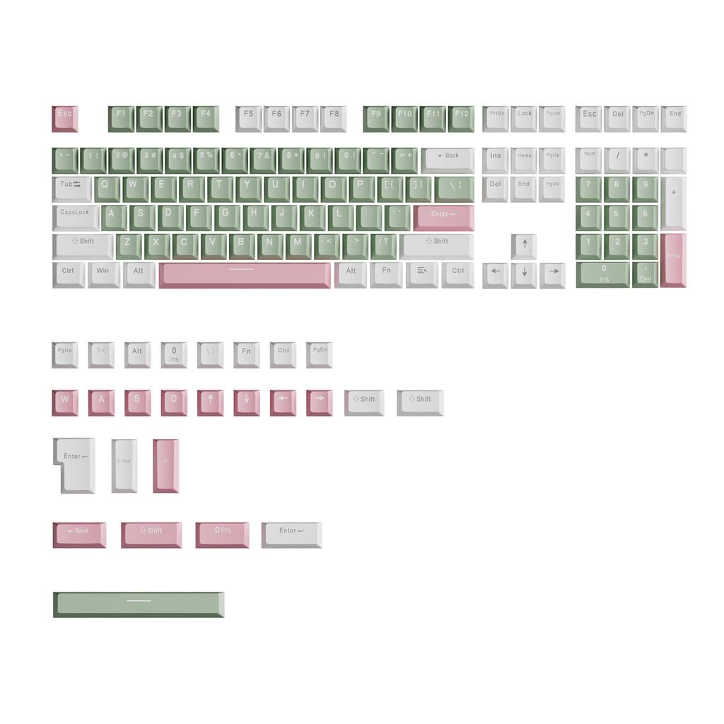 134PCS Keycaps OEM Profile Lotus Inspired Dual Color Injection Keycaps for Mechanical Keyboards Thick PBT