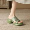 New Chinese Slippers Summer Soft-soled Outer Wear Non-slip National Style One-word Drag 2025 Thick-soled Fashion Beach Sandals Women