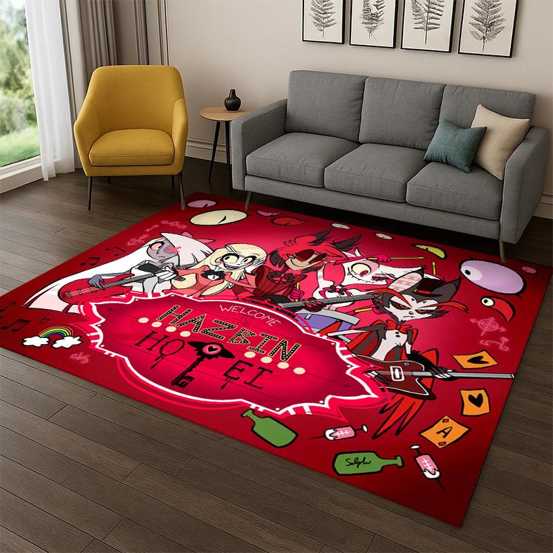 Мультяшный ковер H-Hazbin Hotel Charlie для спальни, гостиной, дивана, игровой комнаты, прихожей, домашнего декора, детский игровой коврик, нескользящий