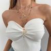 Cross Colorful Crystal Necklace Set Y-Shaped Beads Chain Choker  Sea Beach Jewelry