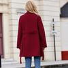 Women's Autumn and Winter Solid Color Long Sleeve Suit Collar Belt Woolen Suit Jacket