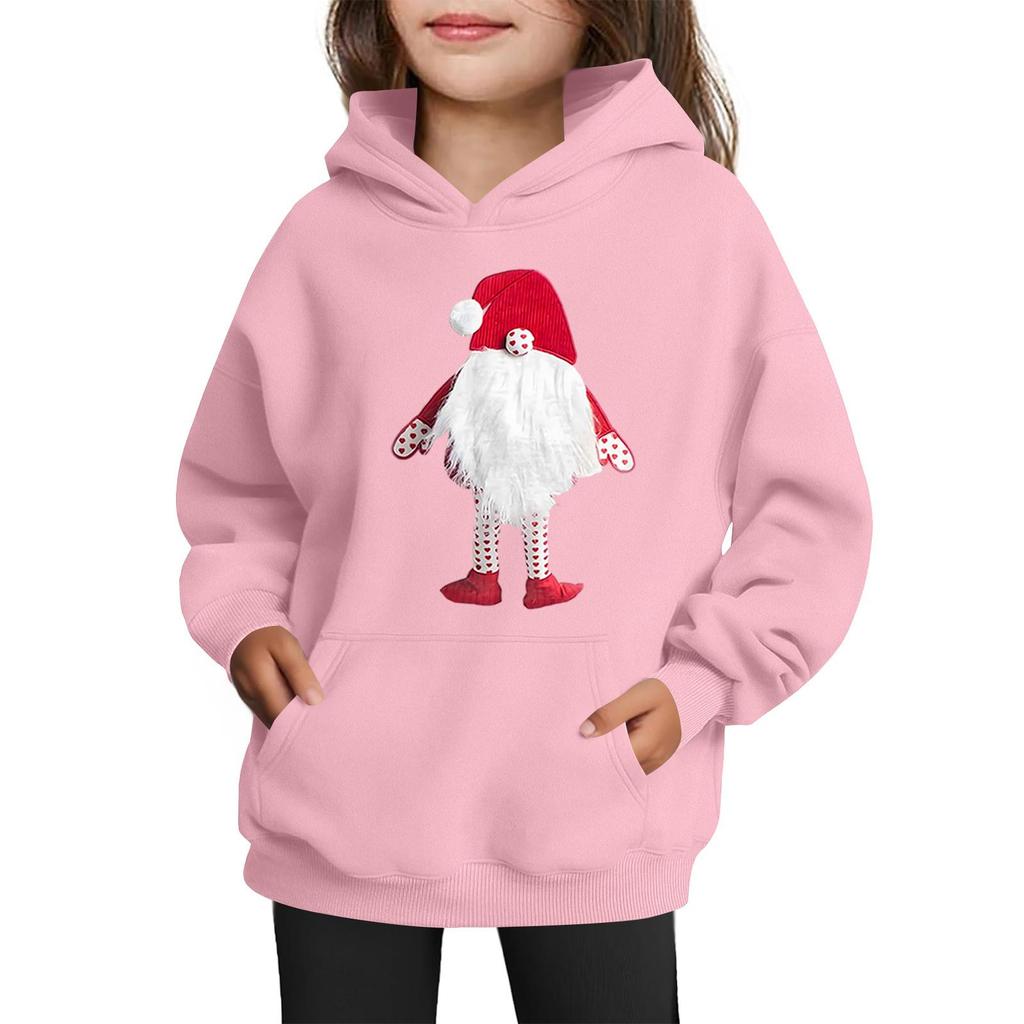 Толстовки для девочек-подростков Худи с длинным рукавом на шнурке Пуловер Милое принтованное Худи оверсайз Рождество