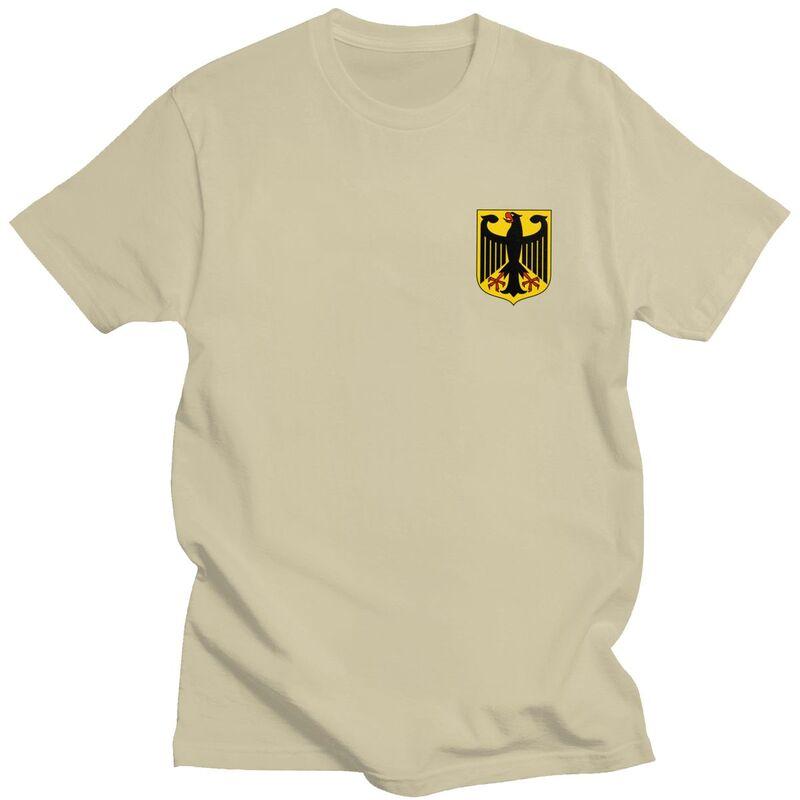 Индивидуальная мужская футболка с гербом Германии, с коротким рукавом, хлопковая футболка, футболка для отдыха, футболка с немецким флагом и орлом, приталенная одежда