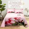 Bedsheets Set With Pillows Case Queen Size Soft Bed Sheets And Pillowcases For Single Double Beds Twin Pink Flower Thin Fabric