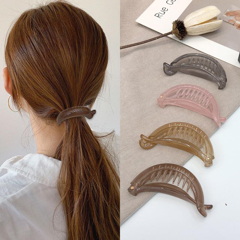 Frosted Banana Ponytail Clip Solid Color Hair Clip Women Hair Styling Clip Accessories Ponytail Barrettes Hair Claws Hairpins