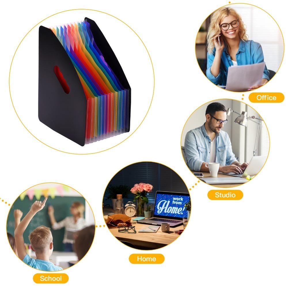 12 Pockets File Organizer Portable File Rack Self Standing Document Organizer Home Office
