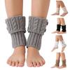 1 Pair Winter Ankle Covers Knitted Anti-slip Solid Color Button Decor Elastic Twisted Texture