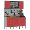 Workbench with Drawers 7 pcs Red Engineered Wood and Steel