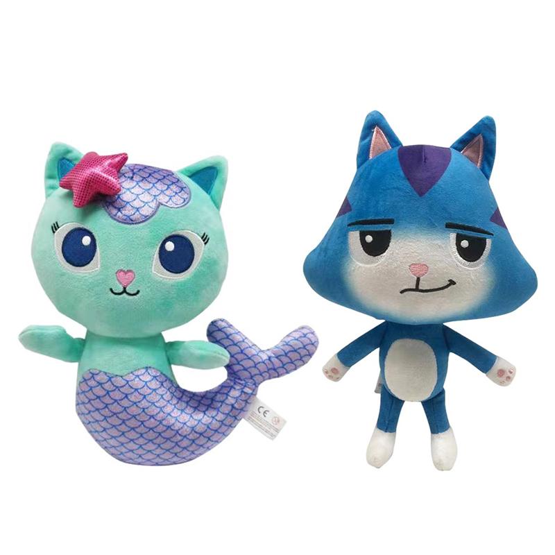 2pcs/lot Gabby's Dollhouse Plush Toy Mercat Mermaid Pandy Paw Cakey Kitty Fairy CatRat Stuffed Animal Plushie Doll Fan Girl Gift