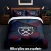 West Ham United Football Design Bed Bedding Set 1 Duvet Cover + 2 Pillowcases Soft Breathable Household Bed Linens