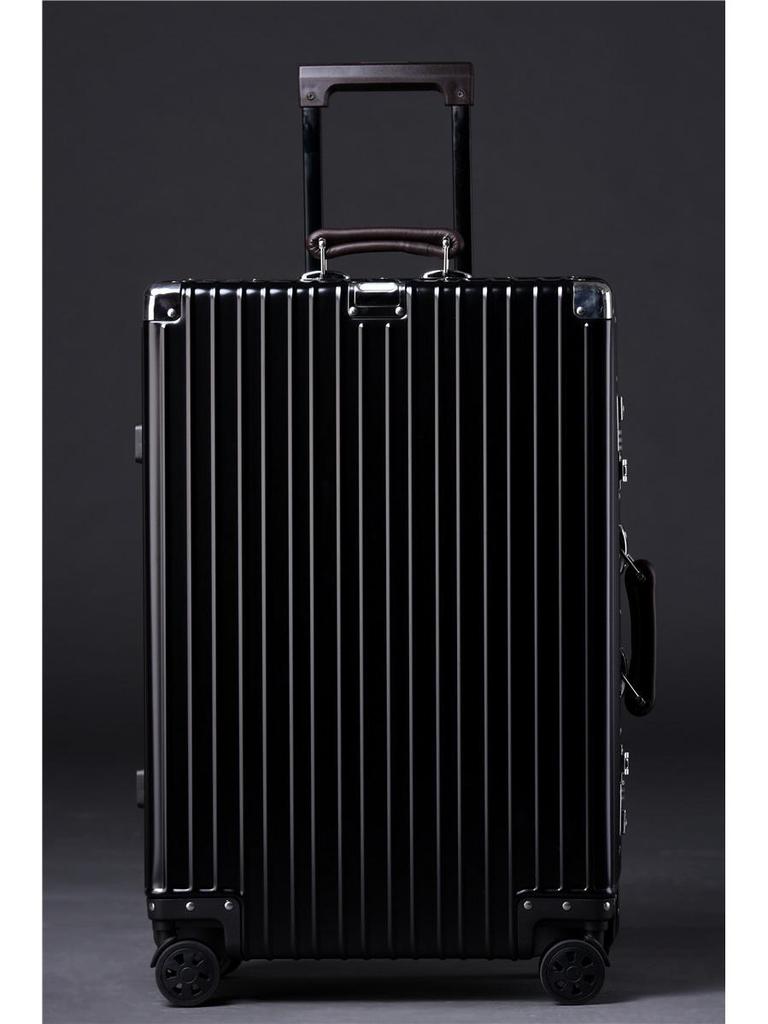 Aluminum-Magnesium Vintage Luggage with Universal Wheels - 20" Carry-On & 24" High-End Case for Women